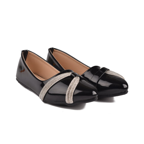 Girls Black Casual Pumps KD814