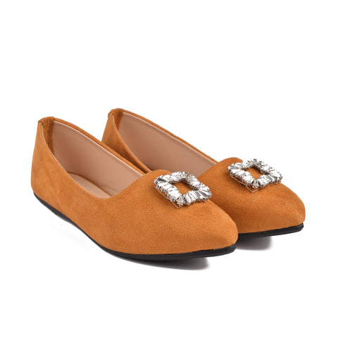 Girls Mustard Suede Pumps KD815