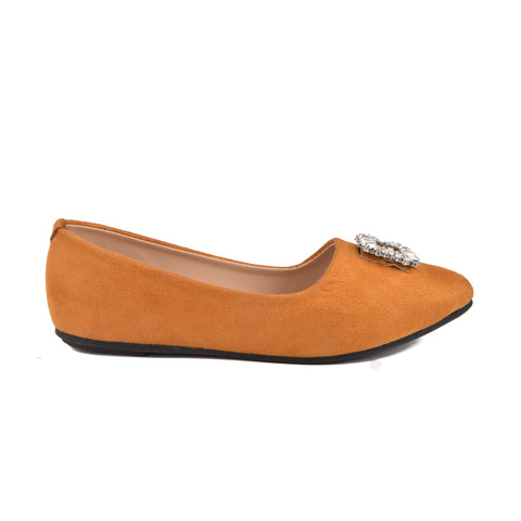 Girls Mustard Suede Pumps KD815