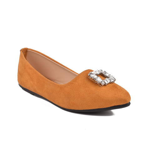 Girls Mustard Suede Pumps KD815