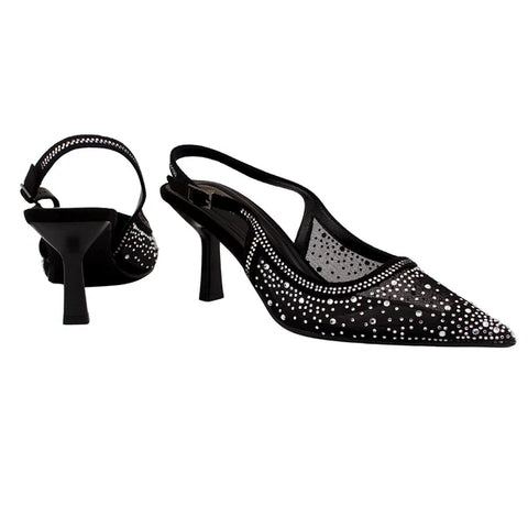 Women Black Fancy Court Shoes WM1313