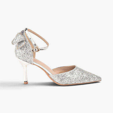 Women Silver Fancy Court Shoes WM1304