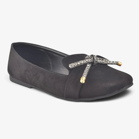 Women Black Suede Pumps WM1319