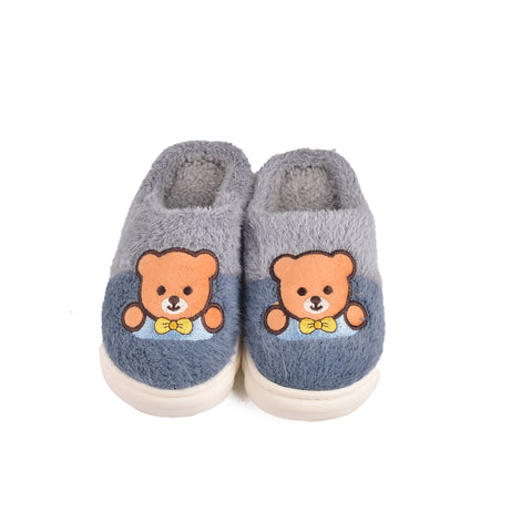 Kids Blue Fur Slides KD115