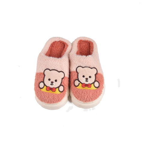 Kids Pink Fur Slides KD115