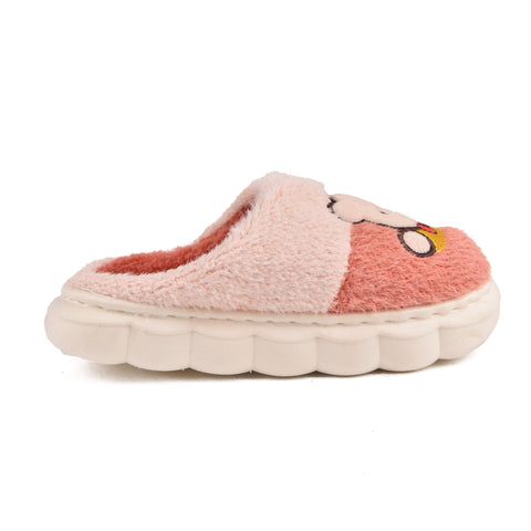 Kids Pink Fur Slides KD115