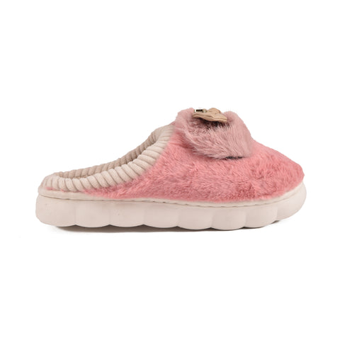 Women Pink Fur Slides KD999