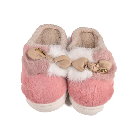 Women Pink Fur Slides KD999