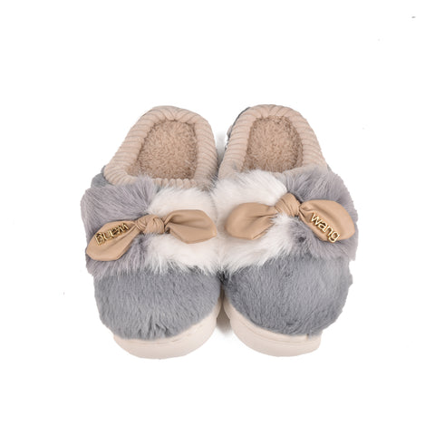 Women Blue Fur Slides KD999