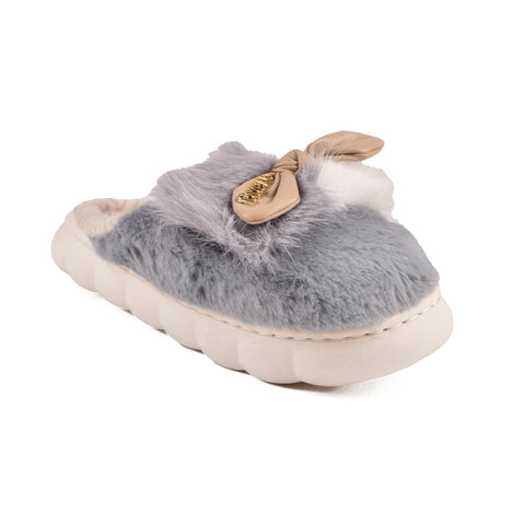 Women Blue Fur Slides KD999