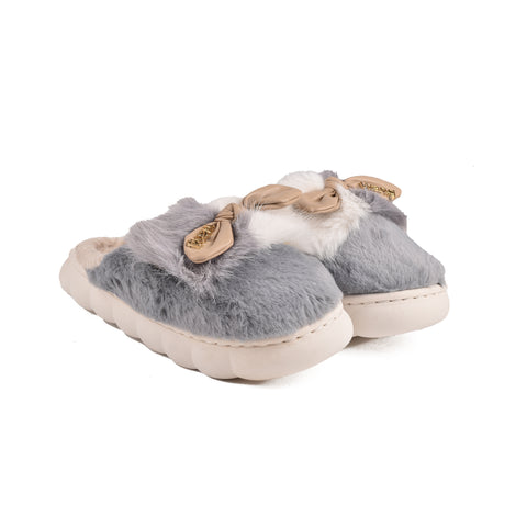 Women Blue Fur Slides KD999