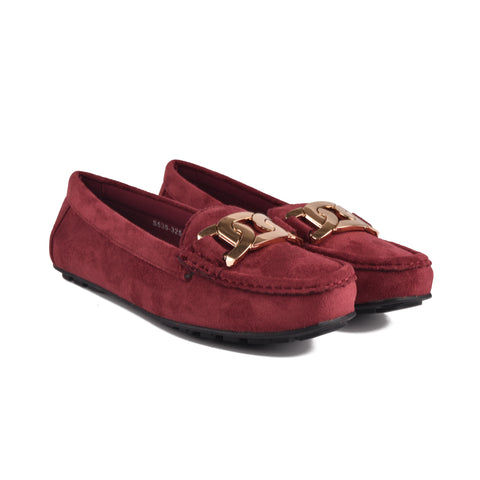 Maroon Suede Women Pumps WN1238