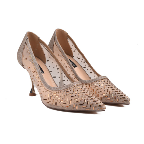 Golden Bridal Court Shoes WN1233