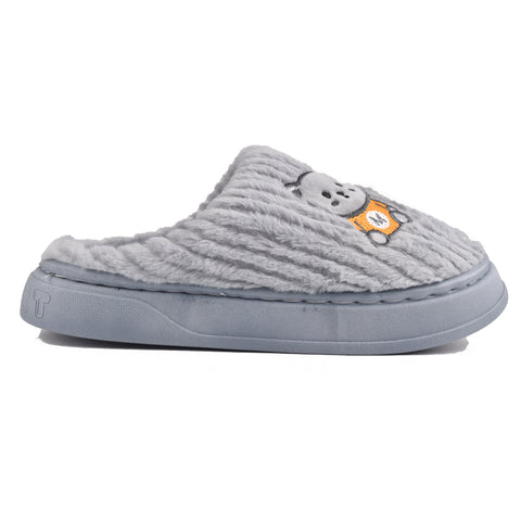 Kids Blue Fur Slides KD116