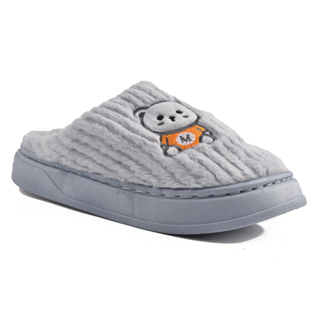 Kids Blue Fur Slides KD116