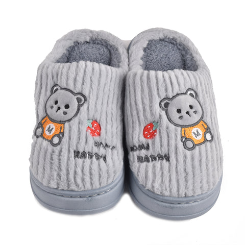 Kids Blue Fur Slides KD116