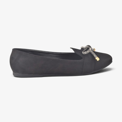Women Black Suede Pumps WM1319