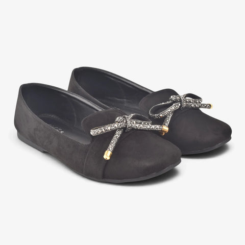 Women Black Suede Pumps WM1319