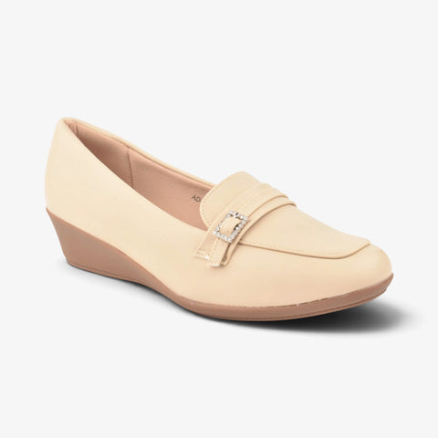 Women Cream Comfit Sole Shoes WM1309