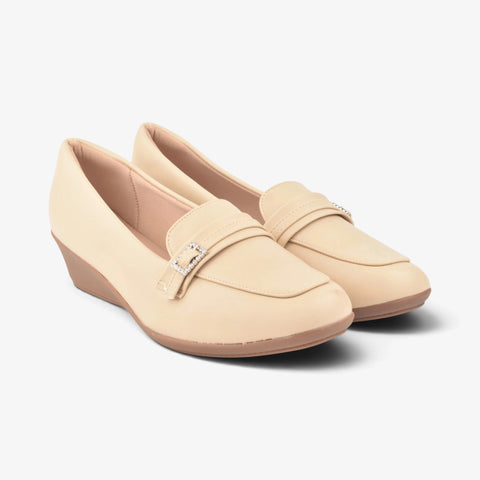 Women Cream Comfit Sole Shoes WM1309