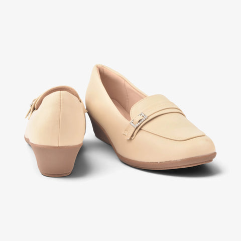 Women Cream Comfit Sole Shoes WM1309