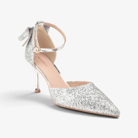 Women Silver Fancy Court Shoes WM1304