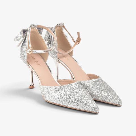 Women Silver Fancy Court Shoes WM1304