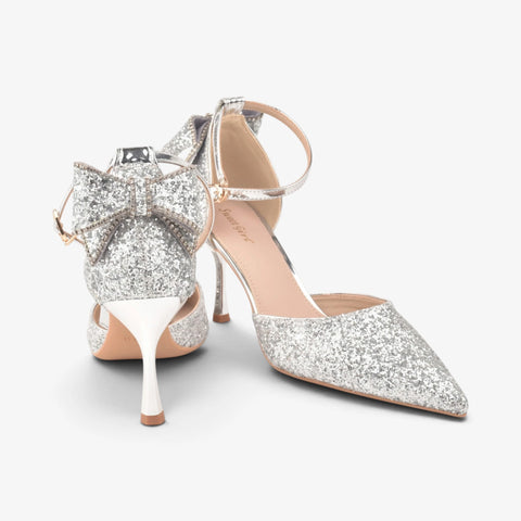Women Silver Fancy Court Shoes WM1304