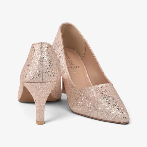 Women Golden Fancy Court Shoes WM1320
