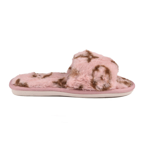 Women Pink Fur Slides KD13