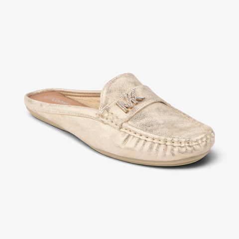 Women Cream Back Open Shoes WM1276