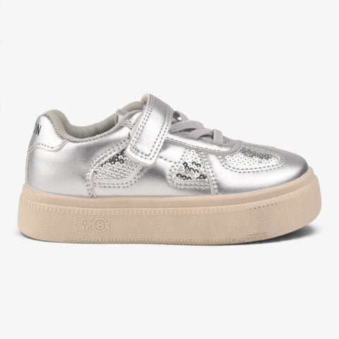 Girls Silver Fancy Sneakers KDJ537