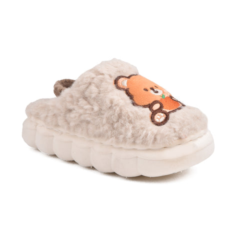 Kids OFFWhite Fur Slides KD088