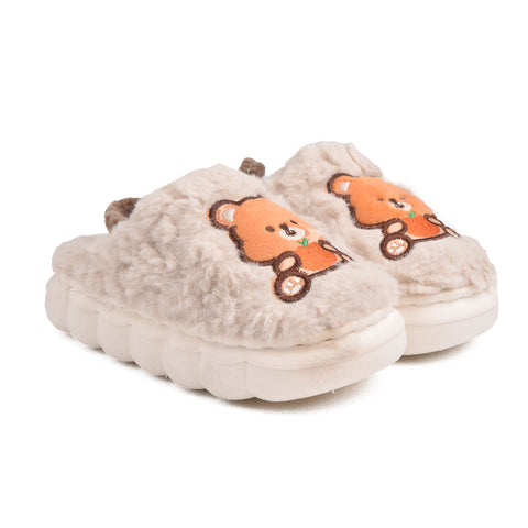 Kids OFFWhite Fur Slides KD088