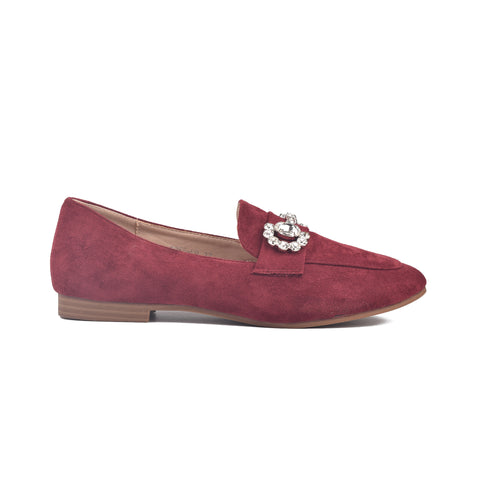 Maroon Suede Women Pumps WN1210