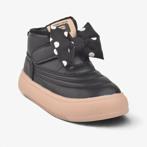 Girls Black Long Boots KDJ514