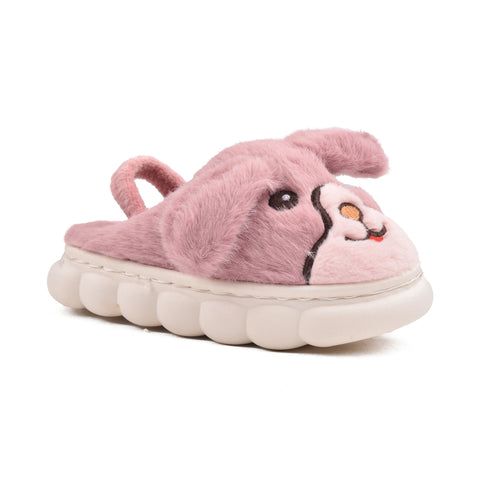 Kids Plum Fur Slides KD135
