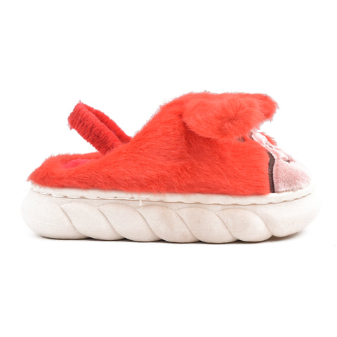 Kids Red Fur Slides KD128