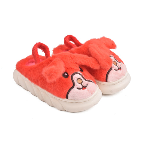 Kids Red Fur Slides KD128