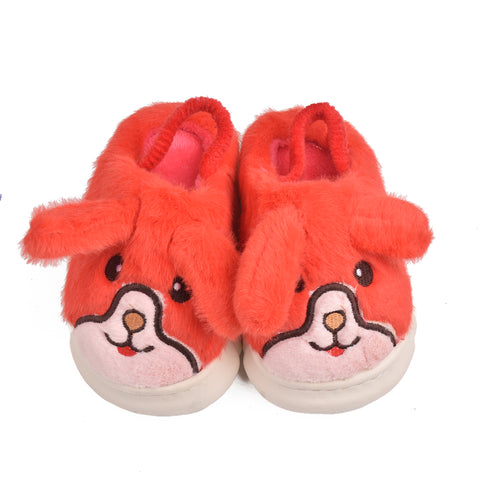 Kids Red Fur Slides KD128