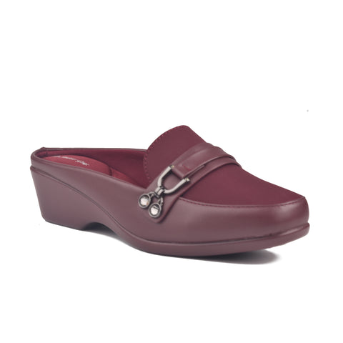 Maroon Back Open Comfit Shoes WN1218