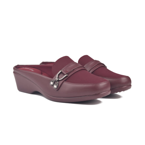 Maroon Back Open Comfit Shoes WN1218