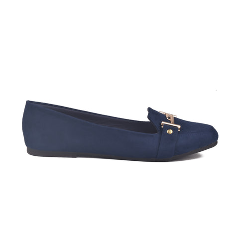 Navy Suede Women Pumps WN1204