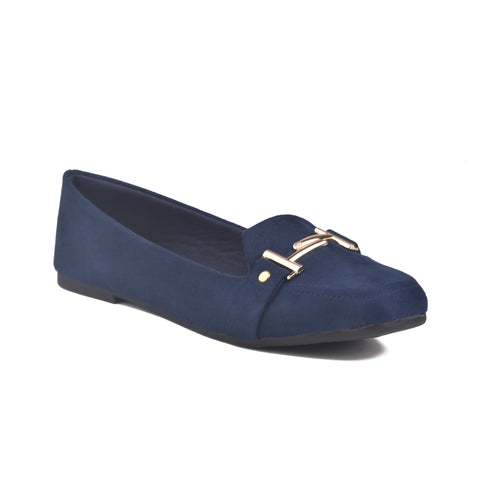 Navy Suede Women Pumps WN1204