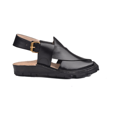Black Nourozi Chappal MN3039