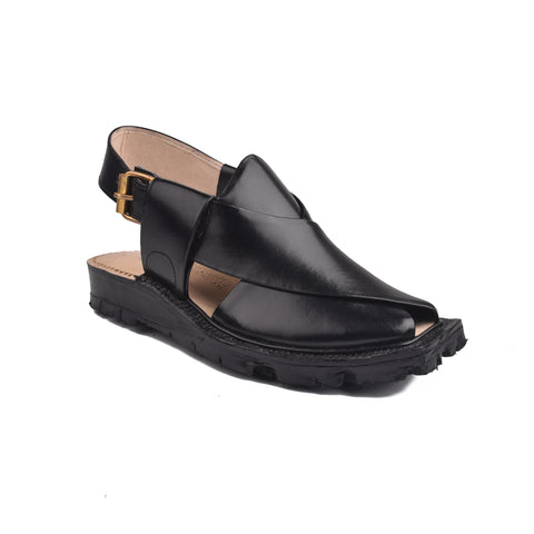 Black Nourozi Chappal MN3039