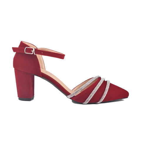 Maroon Fancy Court Shoes WN1198