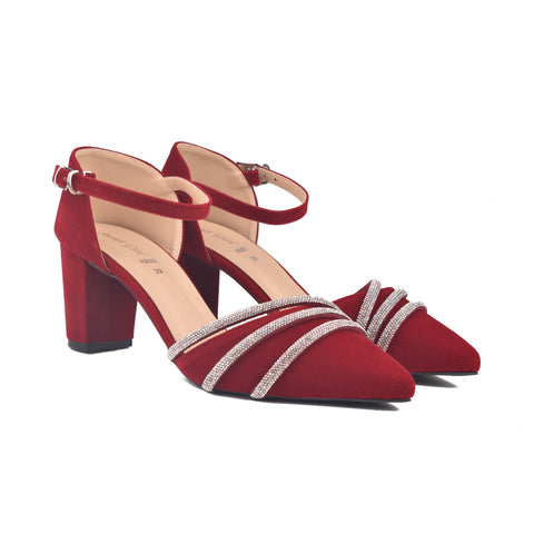 Maroon Fancy Court Shoes WN1198