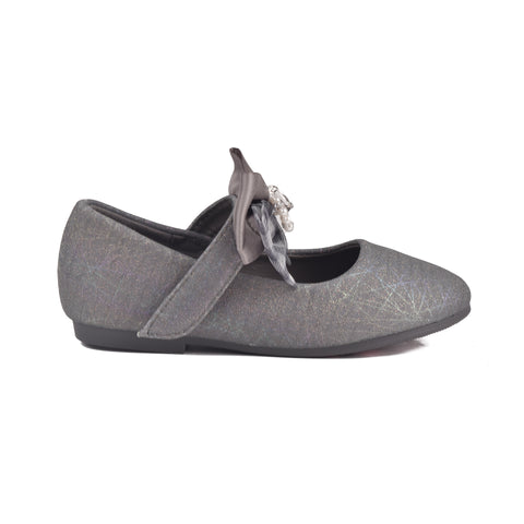 Girls Grey Formal Pumps KD803