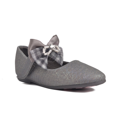 Girls Grey Formal Pumps KD803